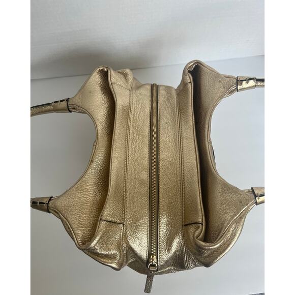 Kate Spade Genuine Pebbled Gold Leather Double Handles Shoulder/Hand Bag Purse - Picture 7 of 12